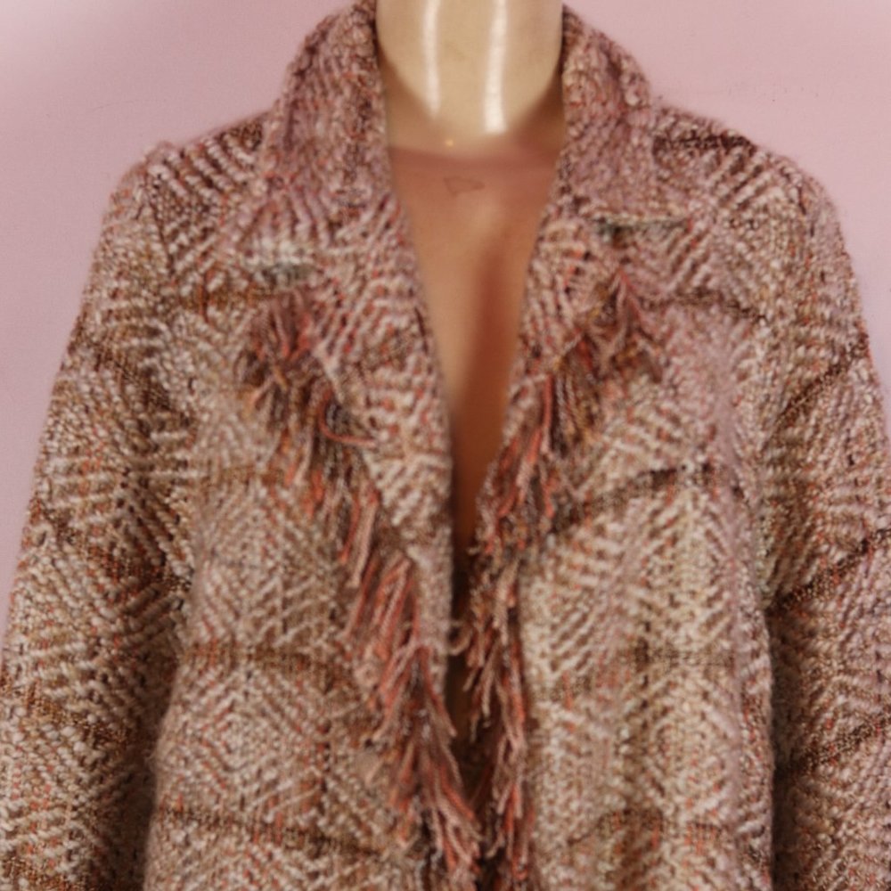 Chicos Beige Multi Color Open Front Cardigan Med - image 3